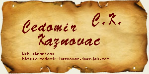 Čedomir Kaznovac vizit kartica